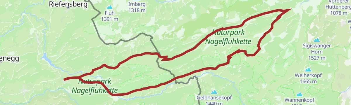 Route map: Hittisau | Von Hittisau nach Balderschwang